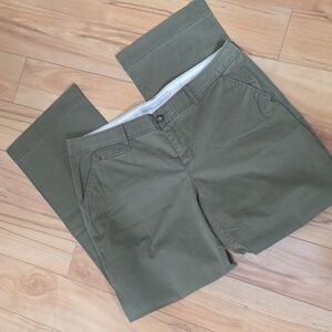 Vintage Y2K Old Navy Olive Green Brushed Cotton Trouser Pant Sz 16